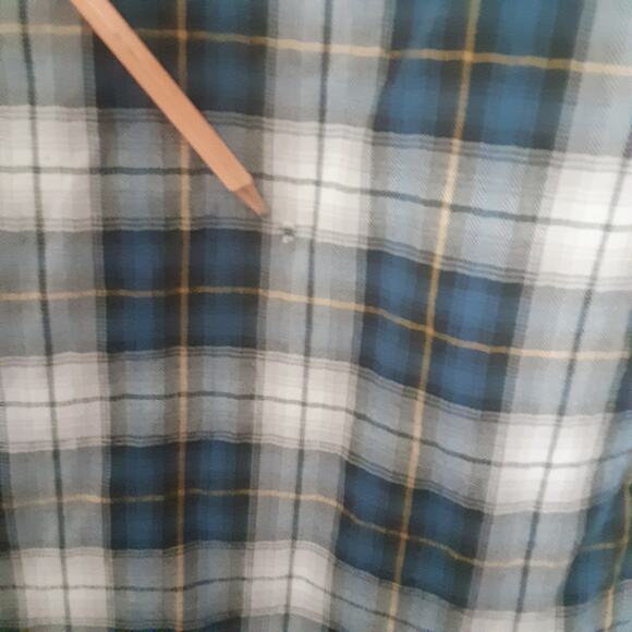 Vintage Roebuck & Co Mens Medium Blue Plaid Button Up Shirt Pearl Snap Western - Picture 7 of 10